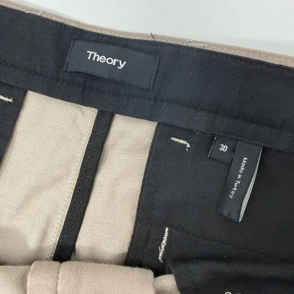 Theory Mens 30x32 Zaine P2 Barrier Twill‎ Slim Fit Chino Pants Khaki Beige